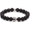 BudNej minerálny náramok BUDDHA z obsidiánu a lávových kameňov MN1123
