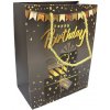 Pro Háčkování Papírová taška Birthday 23x18 cm, zlatočerná