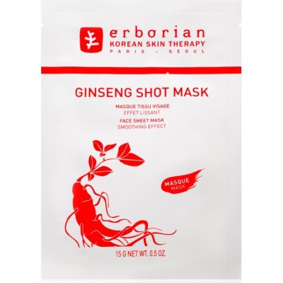 Erborian Ginseng Shot Mask plátenná maska s vyhladzujúcim efektom 15 g