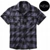 Brandit checkshirt halfsleeve čierna/sivá