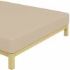 BedTex · Bavlnené jersey napínacie prestieradlo na jednolôžko - 90 x 200 cm - béžové