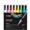 Dekoračný popisovač, sada, 0,9 1,3 mm, UNI Posca PC 3M, 8 rôznych pastelových farieb