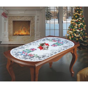 Vianočný oválny obrus ručne maľovaný s darčeky 65x120cm od 11,69 € -  Heureka.sk