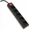 OMEGA Predlžovacia zásuvková lišta s 5 zásuvkami WITH BASIC SURGE PROTECTION 1.5M 16A 5 SOCKET TYPE F SCHUKO GERMAN BLAC