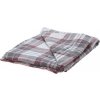 HOMESTYLING Deka přehoz na postel žinylka bílá / šedá s pruhy KO-AAE332300 130 x 160 cm