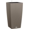 Samozavlažovací kvetináč Lechuza Cubico Cottage 40 plastový v. 75 cm pieskovo hnedý
