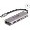 Delock Dvouportový rozbočovač sítě USB 5 Gbps se dvěma porty USB Type-C™, se dvěma porty Typu-A a s konektorem USB 64239