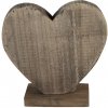 Clayre & Eef Hnedá antik drevená dekorácia srdca - 19*7*19 cm - Clayre & Eef