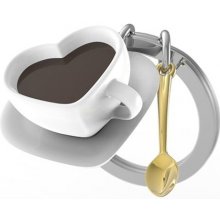 Prívesok na kľúče Šálka ​​na kávu Metalmorphose Keyring Coffee cup Heart
