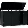 Blumfeldt BinSafe box na odpadky 3 odpadkové koše 240 l pozinkovaná oceľ KG29-3door-black