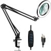 Verk 09197 kozmetická lampa s lupou, 54× LED, USB, čierna