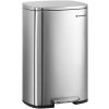 Kuchynský odpadkový kôš 50 L, pedálový, strieborný