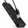 AXAGON HUE-C1A, 4x USB 5Gbps TRAVEL hub, napájací konektor USB-C, kábel USB-A 19 cm