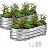 VEVOR Vyvýšený záhon kovový oválny strieborný 2ks 120x60x30CM