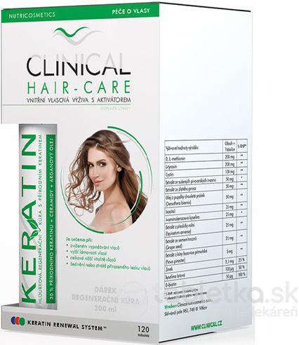 Clinical Hair - Care cps 90 ks + Keratin kúra 100 ml darčeková sada