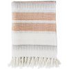 MADAM STOLTZ Prehoz z recyklovanej bavlny Off White/Orange/Grey 125 × 150 cm