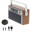 KUCHYNSKÉ RÁDIO PRENOSNÉ RETRO ŠTÝL DREVENÉ BLUETOOTH USB FM SD AUX CAMRY