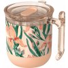 Quokka Wave Smartgrip, Nerezový termo hrnček Floral Peach, 260ml, 40272