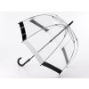 Fulton dámský priehľadný rúčkou daždník birdcage black/white l041-4