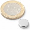 SOLLAU Neodymový magnet valec D 10x2.5 mm, Neodym, N42, ponikelovaný