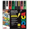 Posca Univerzálna sada akrylových fixiek 0,9 - 1,3 mm mix vianočných farieb 8 kusov PC-3M