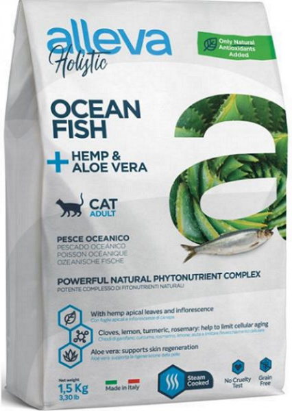 Alleva HOLISTIC cat adult ocean fish hemp aloe vera 1,5 kg