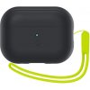 Spigen Silicone Fit silikónový obal s pútkom na AirPods Pro 2 (2022) - čiernolimetkový ACS05810 - možnosť vrátiť tovar ZADARMO do 30tich dní