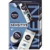 Nivea Men Deo Fresh Sprej AP B&W 150 ml, Men krém 30 ml a Sprchový gél Sensitive 250 ml Darčekové balenie