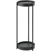 YAMAZAKI Stojan na kvetináče s kolieskami Tower 4367, čierny