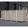Hide box na odpadky - 4 koše (240l), sivé drevo 80x278x115 cm
