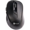 C-TECH Myš WLM-02/Ergonomická/Optická/Pre pravákov/1 600 DPI/Bezdrôtová USB/Čierna