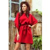 Numoco Dámske šaty Sofia – elegantné motýlie šaty s viazaním v páse 287-34 Farba: Červená, Veľkosť: XXL/3XL