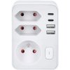 Elektrická zásuvka, USB rozbočovač Solight biely