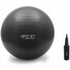 Rehabilitačná lopta 4FIZJO čierna 65 cm s pumpou PVC anti-burst