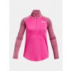 Dievčenské tričko Under Armour Tech Graphic 1/2 Zip Ružová YLG