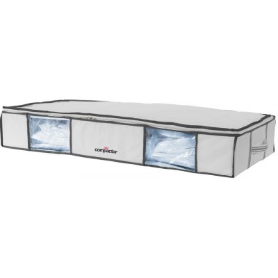 Súprava 2 bielych úložných boxov pod posteľ s vakuovým obalom Compactor XLarge Underbed Life, 105 x 15,5 cm