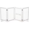 PawHut bariérový plot pre psov ochrana dverí plot ochranný plot konfigurácia plotu skladací so 4 kusmi borovicového dreva biely 215 x 38 x 75 cm