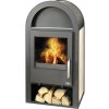 Krbové kachle Kachle na drevo ABX Krbová kamna s teplovodním výměníkem. keramika čierna 12 kW teplovodný výmenník sekundárne spaľovanie s externým prívodom vzduchu