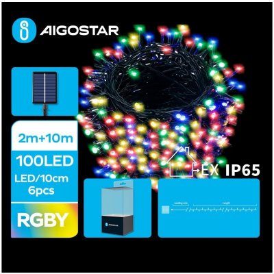 Aigostar LED Solárna vianočná reťaz 100xLED 8 funkcií 12m IP65 multicolor AI0425