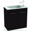 Jika Cube - Skrinka s umývadlom, 590x327x622 mm, tmavý dub H4536311763021