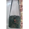 Katrin's Fashion Zelená kožená crossbody kabelka Vera Pelle vera002e - Petrolejová vera002e