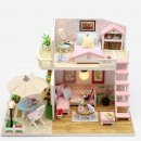 FunPlay 6996 DIY Drevený domček pre bábiky s príslušenstvom, 2 poschodia, 12.5x19.5x15cm