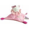 Plyšová mačička na maznanie Attrape-Rêves Doudou et Compagnie ružová 20 cm v darčekovom balení od 0 mes