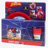 Spider-Man párty box – 36 dielov (Narodeninová párty súprava Spider-Man s taniermi, pohármi, servítkami, darčekovými vreckami a balónmi)