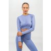 NEBBIA ELEVATED dámsky crop top s dlhým rukávom bledofialová
