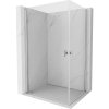 Mexen Mist-B Duo, 2-krídlový výklopný sprchový kút 85 x 80 cm, číre sklo, chrómový profil, 8A2-085-080-01-00