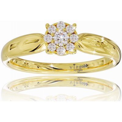 VIPgold Zásnubný prsteň s briliantmi v žltom zlate R328 63650z