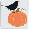 Vymalujsisam.sk Maľovanie podľa čísiel - Havran na tekvici Veľkosť: 50x50cm, Rám: Bez rámu, iba zrolované plátno