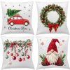 OBliečky NA VANKÚŠE VIANOČNÉ 40x40cm DO OBÝVAČKY DEKORÁCIA SADA 4 KUSY