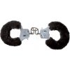 Toyjoy Furry Fun Cuffs - Plyšové kovové putá - Čierne